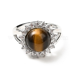 Bagues ajustables en oeil de tigre naturel&nbsp;RJEW-P043-02P-23