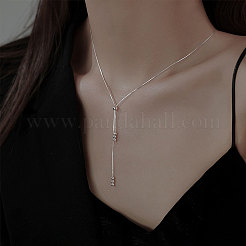 Collane lariat regolabili in argento sterling 925 e 3 perline rotonde per donna&nbsp;FS-WGC81C4-01