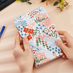 Couverture de carnet de notes à feuilles mobiles en lin&nbsp;OFST-WH0050-042B-02