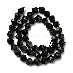 Natürliche goldenen Glanz Obsidian Perlen Stränge&nbsp;G-Z119-A10-02