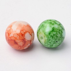 Mischstil & Mischfarbe runden spritzlackierten Glasperlen&nbsp;DGLA-X0003-12mm