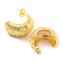 Gestellplattierte Mond- und Stern-Ohrstecker aus Messing&nbsp;EJEW-A028-24G