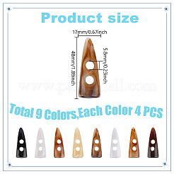 36 Stück Acrylknöpfe in 9 Farben.&nbsp;BUTT-DR0001-03