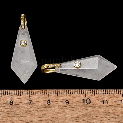 Breloques pendantes européennes en perles de cristal de quartz naturel&nbsp;GG-CBA9389-03G