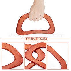Poignées de sac en bois en forme de d&nbsp;DIY-WH0185-36