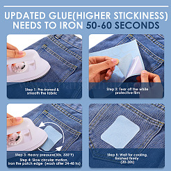 5 feuille de patchs autocollants en denim&nbsp;PATC-TA0001-61A