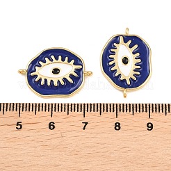 Verbindungsstücke aus Messing und Emaille mit blauem Nazar-Blick&nbsp;KK-Z146-12G