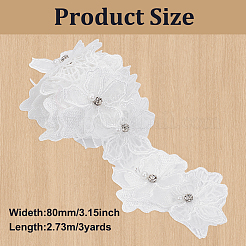 Doppellagige Polyester-Blumenspitzenbänder&nbsp;DIY-WH0656-60C