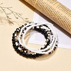 Set di braccialetti elastici con perline di semi di vetro&nbsp;BJEW-JB07175