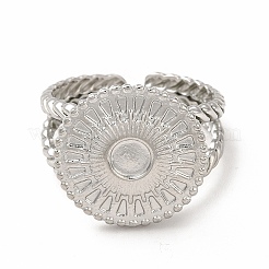 Bague ouverte en acier inoxydable 304 résistant au ternissement&nbsp;RJEW-B027-24P