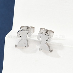 Anlaufgeschützte Ohrstecker mit Welpenmotiv aus 304 Edelstahl&nbsp;X-EJEW-F227-05P