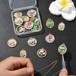 16pcs 8 styles de pendentifs en émail en alliage&nbsp;FIND-CJ0004-56