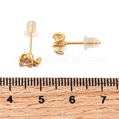 Arete de circonita cúbica transparente con micro pavé de latón&nbsp;EJEW-C158-15A-G