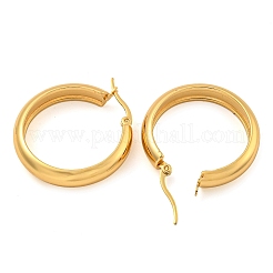 Pendientes de aro de acero inoxidable 202&nbsp;X-EJEW-H003-38G-04