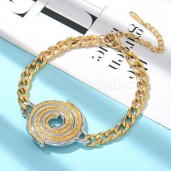 Bracciali con catene a maglie cubane in acciaio inossidabile 304 per donna&nbsp;STAS-Z117-08GP