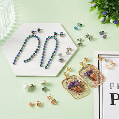 80 pièce de 8 styles de boucles d'oreilles à tige en acier inoxydable 304&nbsp;STAS-PJ0001-40