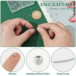 100 pieza de cuentas de acero inoxidable 304&nbsp;FIND-UN0016-19