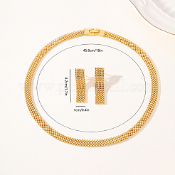Elegante hohle breite Kettenohrringe und Halsketten-Sets aus Eisen für Frauen&nbsp;HX7434