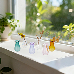 6 Stück Miniatur-Glasvasen-Ornamente in 6 Farben&nbsp;BOTT-CN0001-01