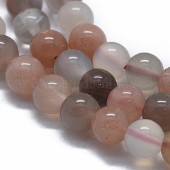 Bracciali avvolgenti elasticizzati con perline naturali multi-moonstone&nbsp;BJEW-D443-02