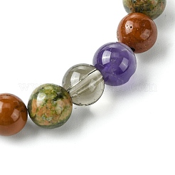 Synthetischer Rauchquarz & natürlicher Unakit & Amethyst & roter Jaspis&nbsp;BJEW-JB10910-07