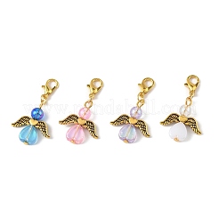 32 pendentif ange en forme de cœur en acrylique et alliage&nbsp;HJEW-FS00040-04