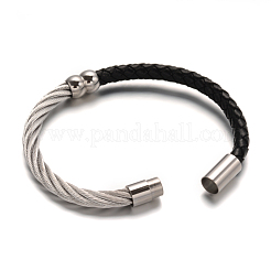 Braccialetti intrecciati cuoio del cavo&nbsp;BJEW-E273-14P