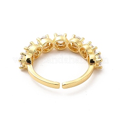 Offener Manschettenring aus Zirkonia&nbsp;RJEW-C055-01G-01