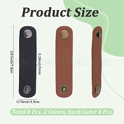 8 Stück 2 Farben PU-Leder mit Messing-Schalschnalle&nbsp;AJEW-CL0005-47