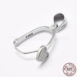 Colgante de plata de ley chapada en rodio antideslustre con micro pavé de circonitas cúbicas y 925 pieza&nbsp;STER-P034-23P