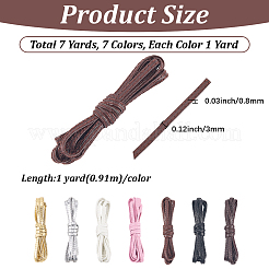 7 Yards 7 Farben flaches PU-Lederband&nbsp;WL-CL0001-28