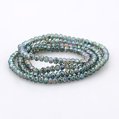 Chapelets de perles en rondelles facettées en verre plaqué plein d'arc-en-ciel&nbsp;GLAA-A024A-FR05