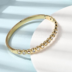 Braccialetti con cerniera in acciaio inossidabile 304 con strass per donna&nbsp;BJEW-B168-03D-G