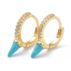 Micro ottone spianare zirconi Orecchini a cerchio&nbsp;ZIRC-P090-21G