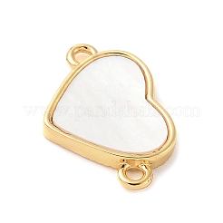 Messing Pavé Naturweiß Muschel Verbinder Charms&nbsp;KK-S522-03H-G