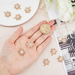 10 pièces en laiton micro pavé pendentifs en zircone cubique claire&nbsp;ZIRC-FH0001-39