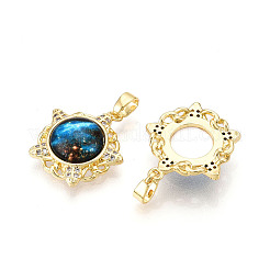 Pendentifs avec zircon cubiques à micro-pavés en laiton&nbsp;KK-N257-35G