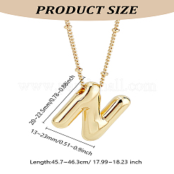 1 pz catena in ottone con pendenti a forma di lettera in lega collane&nbsp;NJEW-LP0001-41N-G