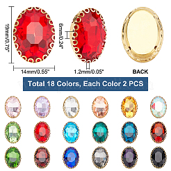 Ahademaker 36Stk. 18 Farben Strass zum Aufnähen&nbsp;RGLA-GA0001-03