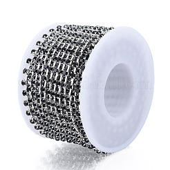 Chaînes strass en laiton plaqué argent&nbsp;CHC-N020-12B-05