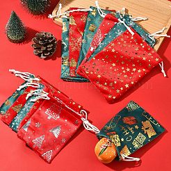 12 Stück 12 Stile Heißprägung Weihnachtssamt Aufbewahrungsbeutel&nbsp;ABAG-FS0001-02