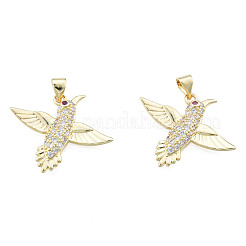 Pendenti in zirconi cubici trasparenti in micro pavè di ottone&nbsp;ZIRC-N039-251