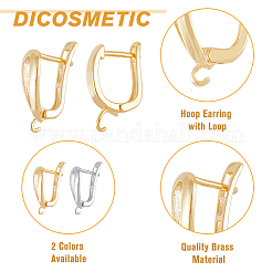 24 pieza de accesorios para pendientes de aro de latón de 4 estilos&nbsp;KK-DC0003-13