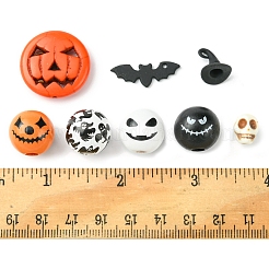 DIY Halloween Schmucksets aus synthetischem Türkis und runden Holzperlen&nbsp;DIY-FS0006-35