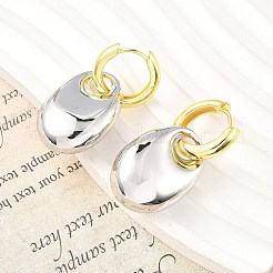Ovale Creolen aus Messing für Damen&nbsp;EJEW-U057-06A-04GP