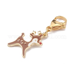 Navidad aleación tema colgantes de esmalte&nbsp;HJEW-JM00427