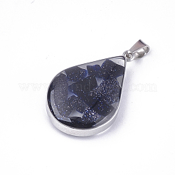 Pendentifs en goldstone bleu synthétique&nbsp;STAS-T043-02K