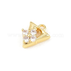 Breloques en laiton zircon cubique transparent&nbsp;KK-Z151-18G-V