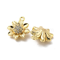Latón micro pavimenta claro cubic zirconia encantos&nbsp;KK-H460-24G