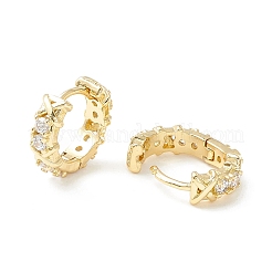 Orecchini a cerchio incernierati grossi con zirconi chiari da donna&nbsp;X-EJEW-P196-24G